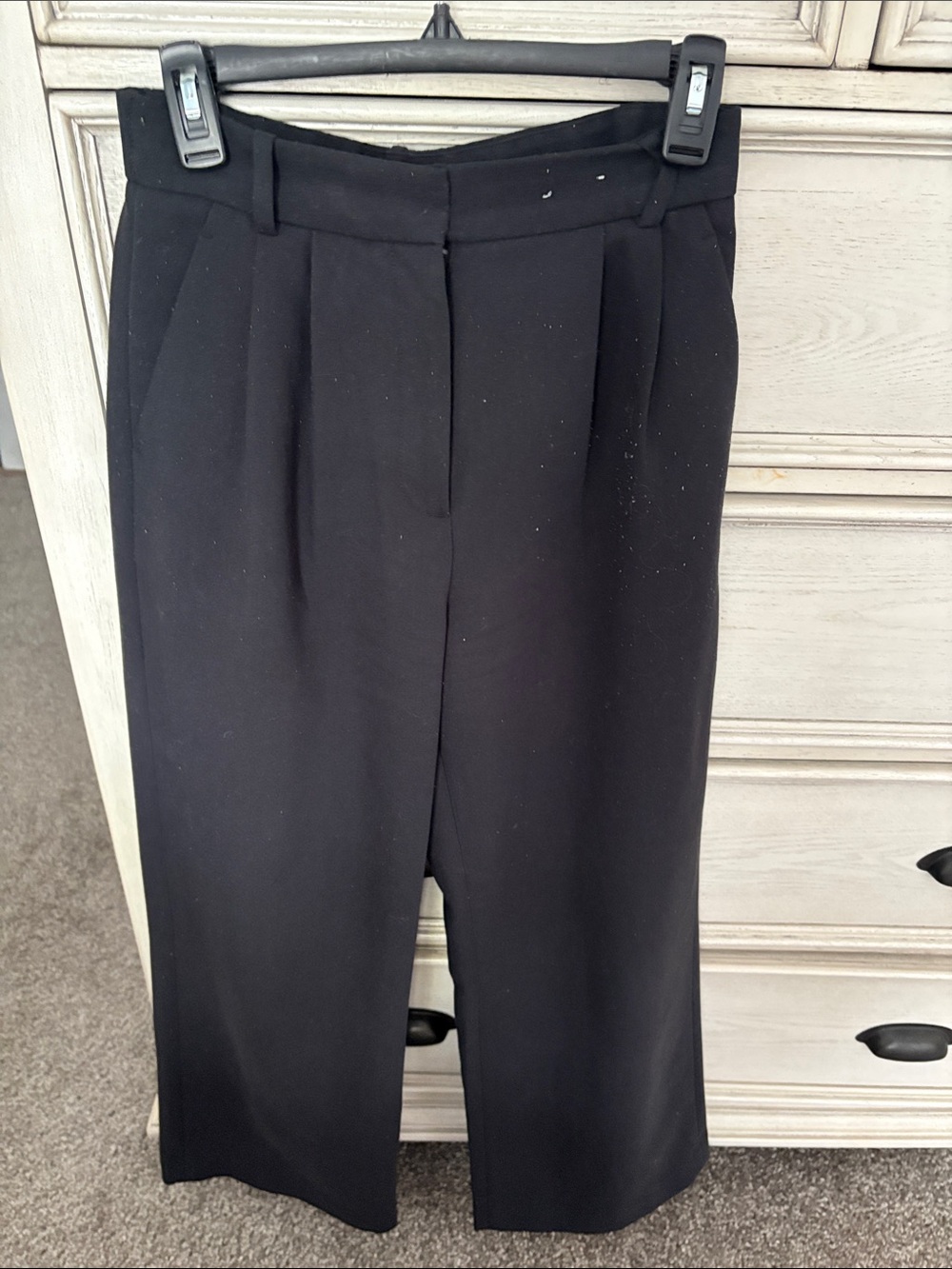 Abercrombie & Fitch Black Sloane Wide-Leg Dress Pants